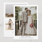 Eenvoudig Modern Merry Kerstmis | Weddenenkaart Bedankkaart (Voorkant / Achterkant)