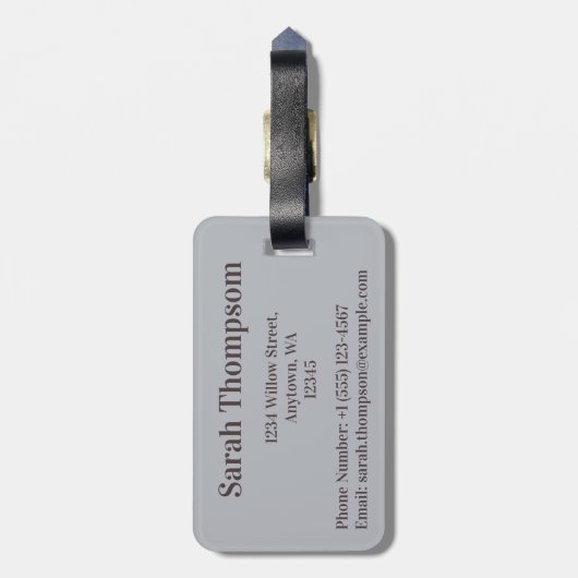 Eenvoudig Modern met Abstracte Accenten Initialen Bagagelabel (Achterkant verticaal)