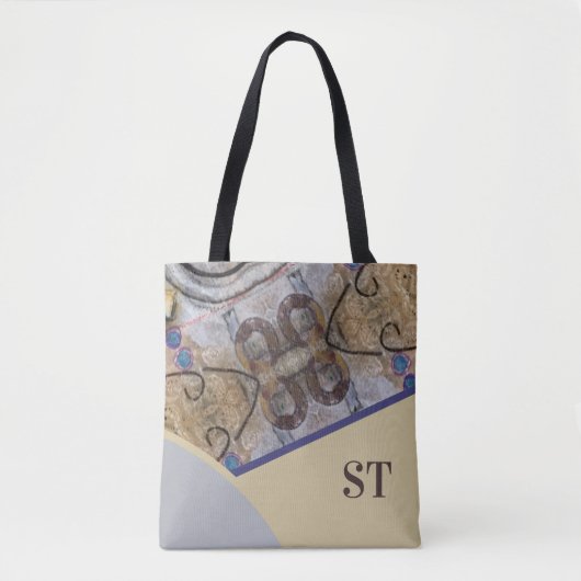 Eenvoudig Modern met Abstracte Accenten Initialen Tote Bag (Voorkant)