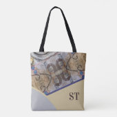 Eenvoudig Modern met Abstracte Accenten Initialen Tote Bag (Achterkant)