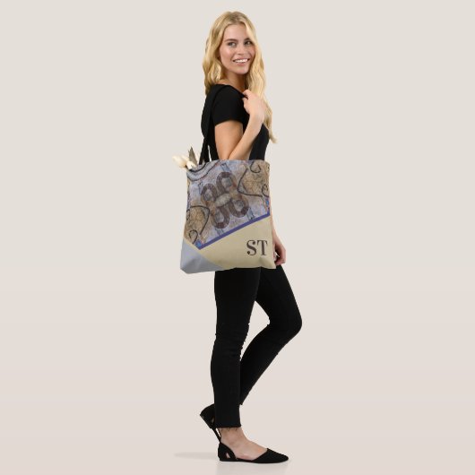 Eenvoudig Modern met Abstracte Accenten Initialen Tote Bag (Op model)