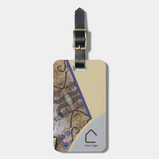 Eenvoudig Modern met Abstracte Accenten Logo QR Co Bagagelabel (Voorkant verticaal)