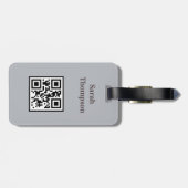 Eenvoudig Modern met Abstracte Accenten Logo QR Co Bagagelabel (Achterkant horizontaal)