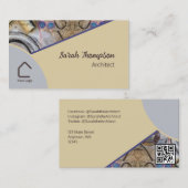 Eenvoudig Modern met Abstracte Accenten QR Code Lo Visitekaartje (Voorkant / Achterkant)