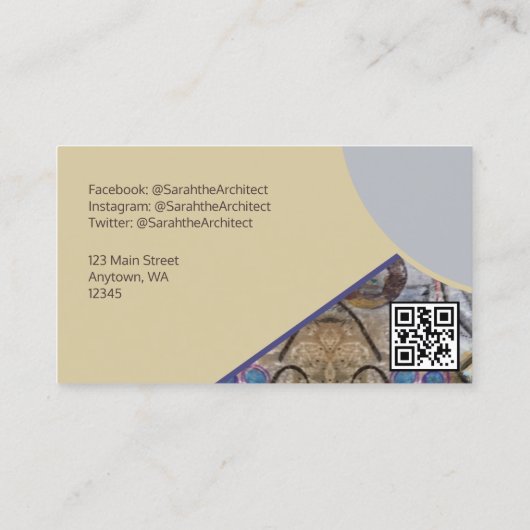 Eenvoudig Modern met Abstracte Accenten QR Code Lo Visitekaartje (Achterkant)