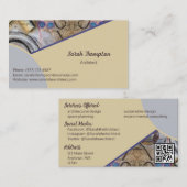 Eenvoudig modern met Abstracte accenten QR-code Visitekaartje (Voorkant / Achterkant)