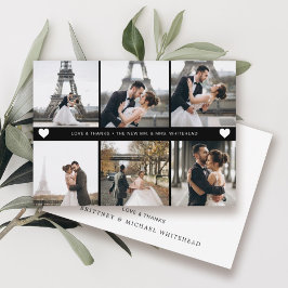 Eenvoudig, modern, met de hand gekarteld fotocolla bedankkaart