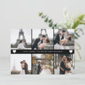 Eenvoudig, modern, met de hand gekarteld fotocolla bedankkaart (Staand voorkant)