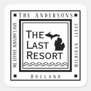 Eenvoudig Modern Michigan retouradres Vierkante Sticker