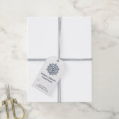 Eenvoudig Modern Midnight Blue Sneeuwvlok Kerstmis Cadeaulabel (Met Touw)