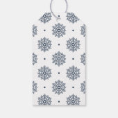 Eenvoudig Modern Midnight Blue Sneeuwvlok Kerstmis Cadeaulabel (Achterkant)