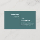 Eenvoudig, modern, minimaal blauw wit visitekaartje (Voorkant)