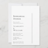 Eenvoudig Modern Minimaal Bruiloft repetitie diner Kaart (Voorkant)
