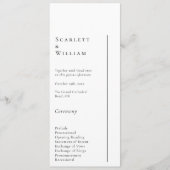 Eenvoudig Modern Minimaal Bruiloft Vlak Programma Programmakaart (Voorkant)