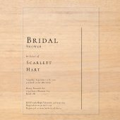 Eenvoudig Modern Minimaal Bruiloft Vrijgezellenfee Acryl Uitnodigingen (Voorkant)