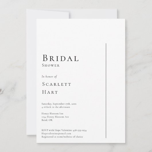 Eenvoudig Modern Minimaal Bruiloft Vrijgezellenfee Kaart (Voorkant)