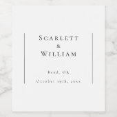 Eenvoudig Modern Minimaal Bruiloft Wijn Label Wijn Etiket (Enkel label)