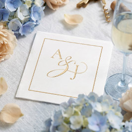 Eenvoudig Modern Minimaal Elegant Tweelletter Mono Folie Servetten