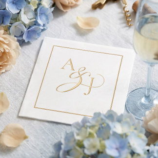 Eenvoudig Modern Minimaal Elegant Tweelletter Mono Folie Servetten