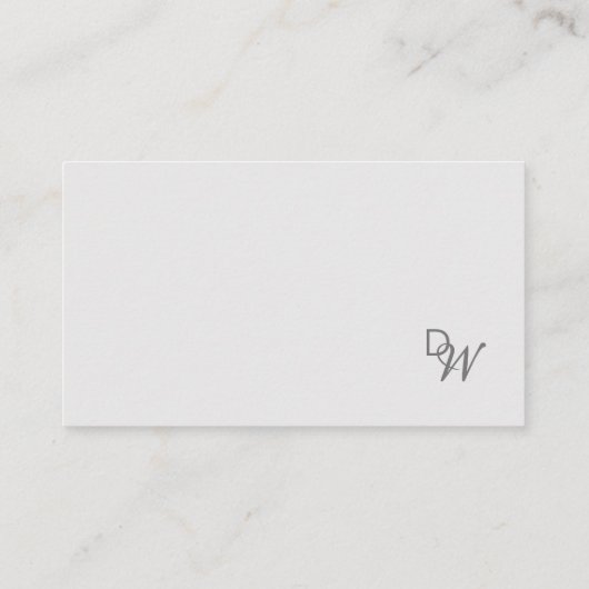 Eenvoudig, modern, minimaal en trendy monogram visitekaartje (Achterkant)