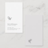 Eenvoudig, modern, minimaal en trendy monogram visitekaartje (Voorkant / Achterkant)