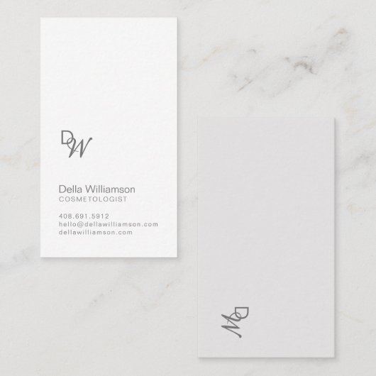 Eenvoudig, modern, minimaal en trendy monogram visitekaartje (Voorkant / Achterkant)