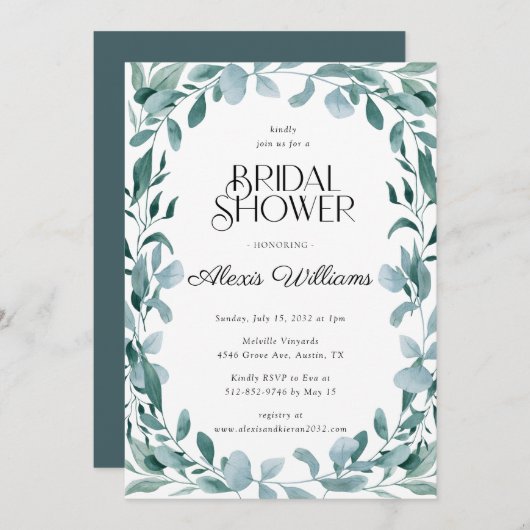 Eenvoudig modern minimaal eucalyptusVrijgezellenfe Kaart (Voorkant / Achterkant)