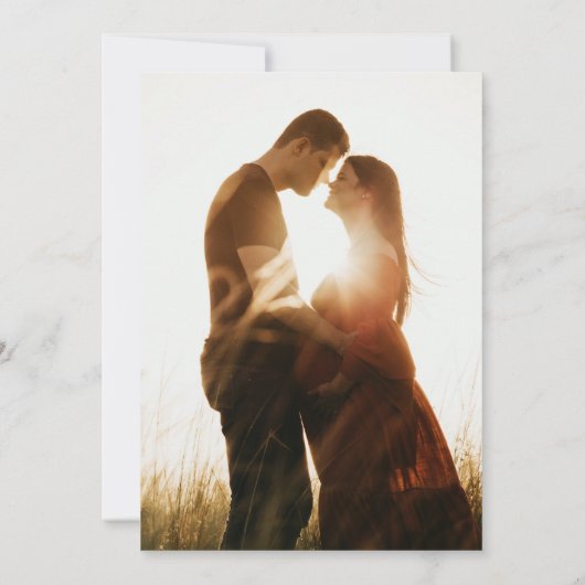 Eenvoudig modern, minimaal foto-Baby shower Kaart (Achterkant)