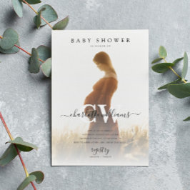 Eenvoudig modern, minimaal foto-Baby shower Kaart