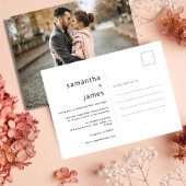Eenvoudig modern, minimaal fotohuwelijk uitnodiging briefkaart