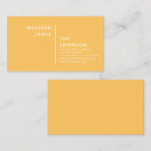 Eenvoudig, modern, minimaal geel wit visitekaartje (Voorkant / Achterkant)