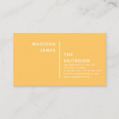 Eenvoudig, modern, minimaal geel wit visitekaartje (Voorkant)