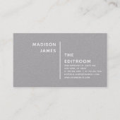 Eenvoudig modern, minimaal grijs getextureerd wits visitekaartje (Voorkant)