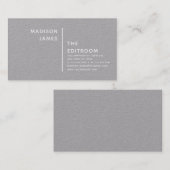 Eenvoudig modern, minimaal grijs getextureerd wits visitekaartje (Voorkant / Achterkant)