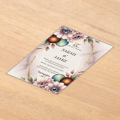 Eenvoudig Modern Minimaal Groene Blad Trouwacryl Acryl Uitnodigingen (Laagn)