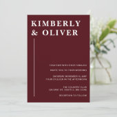 Eenvoudig modern minimaal huwelijk met Bourgogne Kaart (Staand voorkant)