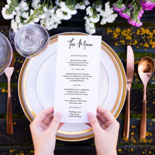 Eenvoudig Modern Minimaal Menu Klassiek Script Zwa