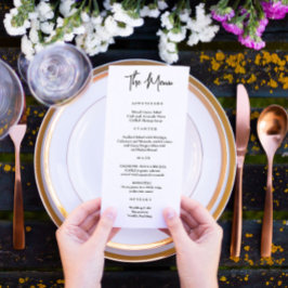 Eenvoudig Modern Minimaal Menu Klassiek Script Zwa