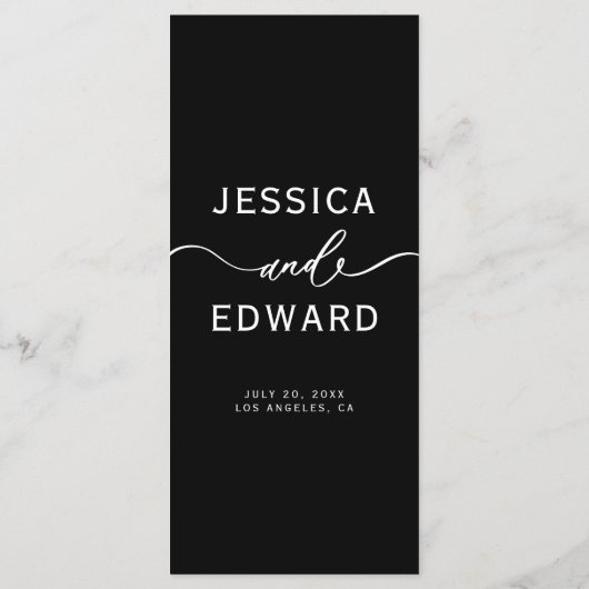 Eenvoudig Modern Minimaal Menu Klassiek Script Zwa (Achterkant)