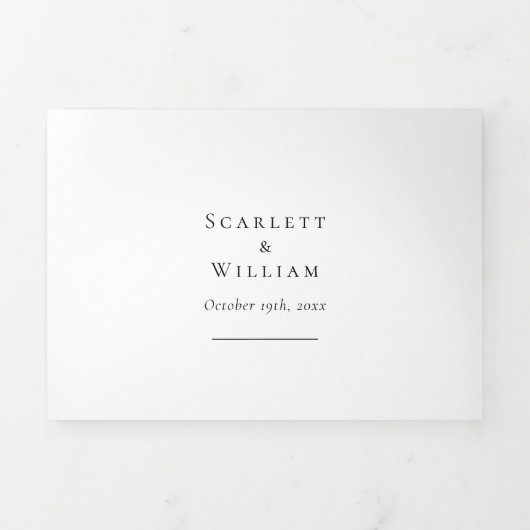 Eenvoudig Modern Minimaal Menu RSVP Bruiloft Alles (Cover)