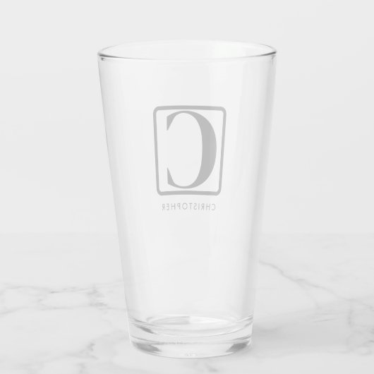 Eenvoudig Modern Minimaal Monogram Custom Naam Bie Glas (Achterkant)