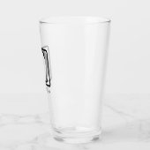 Eenvoudig Modern Minimaal Monogram Custom Naam Bie Glas (Links)