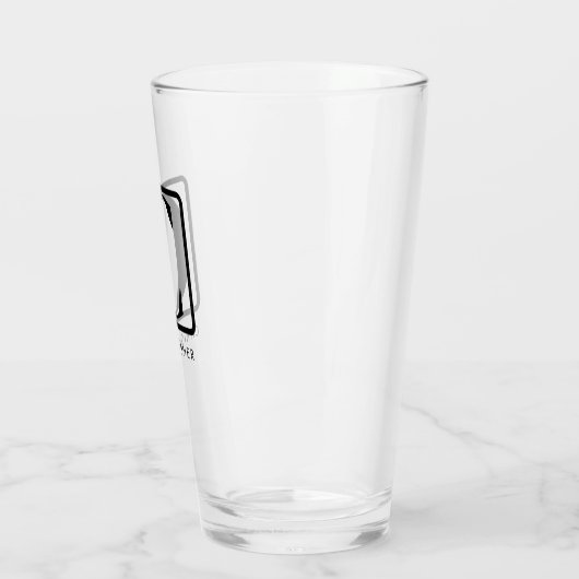 Eenvoudig Modern Minimaal Monogram Custom Naam Bie Glas (Links)