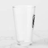 Eenvoudig Modern Minimaal Monogram Custom Naam Bie Glas (Rechts)