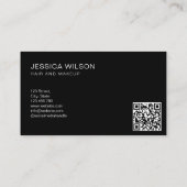 Eenvoudig Modern Minimaal Monogram QR Code Visitekaartje (Achterkant)
