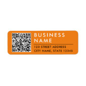 Eenvoudig Modern Minimaal Oranje Web QR Code Digit Etiket (Voorkant)