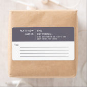 Eenvoudig Modern Minimaal Paarse Grijs Wit Zaken Etiket (Insitu)