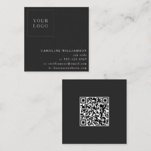 Eenvoudig Modern Minimaal Professioneel Logo Zwart Vierkante Visitekaartje