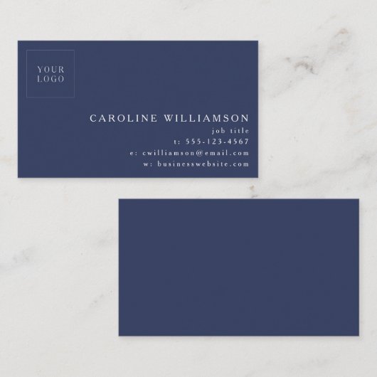 Eenvoudig modern, minimaal professioneel marinesla visitekaartje (Voorkant / Achterkant)