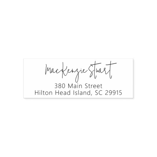 Eenvoudig Modern Minimaal Retour Adres Script Zelfinktende Stempel (Design)